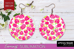 Fruit Round Earrings - Summer PNG Sublimation Product Image 1