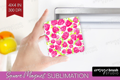 Fruit Magnet Sublimation - Summer Square Magnet PNG Product Image 1