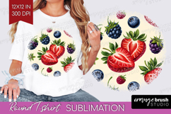 Summer Fruit Round Tshirt Background - Fruit PNG Sublimation Product Image 1
