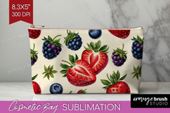 Summer Fruit Cosmetic Bag - Fruit Makeup Bag PNG Sublimation Product Image 1