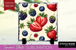 Summer Fruit Slate PNG - Fruit Square Slate Sublimation Product Image 1