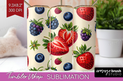 Summer Fruit Tumbler Wrap - Fruit Tumbler PNG Sublimation Product Image 1