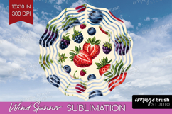 Summer Fruit Wind Spinner Sublimation PNG - Fruit Round Product Image 1