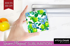 Fruit Magnet Sublimation - Summer Square Magnet PNG Product Image 1