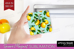 Summer Fruit Magnet Sublimation - Fruit Square Magnet PNG Product Image 1