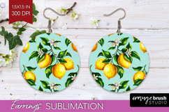 Summer Fruit Round Earrings - Fruit PNG Sublimation Product Image 1