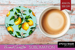 Summer Fruit Round Coaster - Fruit Coaster PNG Sublimation Product Image 1