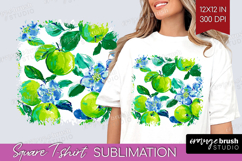 Fruit Square Tshirt Background - Summer PNG Sublimation Product Image 1