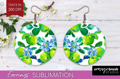 Fruit Round Earrings - Summer PNG Sublimation Product Image 1