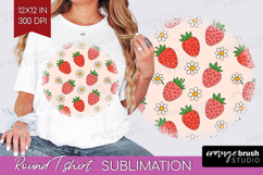 Summer Fruit Round Tshirt Background - Fruit PNG Sublimation Product Image 1