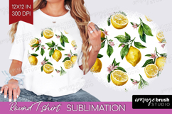Summer Fruit Round Tshirt Background - Fruit PNG Sublimation Product Image 1