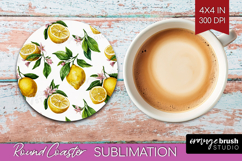 Summer Fruit Round Coaster - Fruit Coaster PNG Sublimation Product Image 1