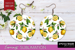 Summer Fruit Round Earrings - Fruit PNG Sublimation Product Image 1