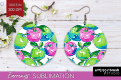 Fruit Round Earrings - Summer PNG Sublimation Product Image 1