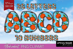 Summer Fruits Doodle Aphabet Clipart - Tropical Fruits PNG Product Image 1