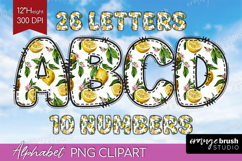 Summer Fruits Doodle Aphabet Clipart - Tropical Fruits PNG Product Image 1