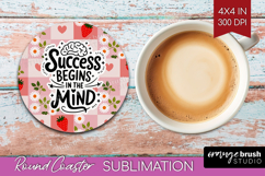 Inspirational Quote Round Coaster - Summer Fruit Coaster PNG Product Image 1