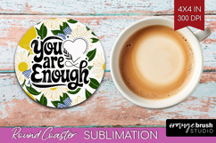 Inspirational Quote Round Coaster - Summer Fruit Coaster PNG Product Image 1