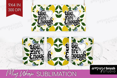 Inspirational Quote Mug Wrap - Summer Fruit Mug PNG Product Image 1