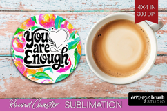 Inspirational Quote Round Coaster - Summer Fruit Coaster PNG Product Image 1