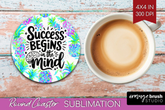 Inspirational Quote Round Coaster - Summer Fruit Coaster PNG Product Image 1