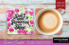 Inspirational Quote Square Coaster - Summer Fruit Coaster Product Image 1