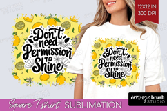 Inspirational Quote Square Tshirt Background - Summer Fruit Product Image 1