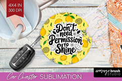 Inspirational Quote Car Coaster - Summer Fruit Coaster PNG Product Image 1