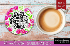 Inspirational Quote Round Coaster - Summer Fruit Coaster PNG Product Image 1