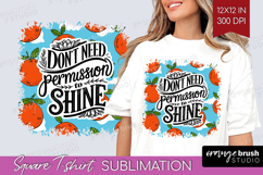Inspirational Quote Square Tshirt Background - Summer Fruit Product Image 1