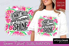 Inspirational Quote Square Tshirt Background - Summer Fruit Product Image 1