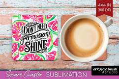 Inspirational Quote Square Coaster - Summer Fruit Coaster Product Image 1