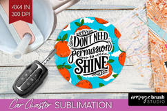 Inspirational Quote Car Coaster - Summer Fruit Coaster PNG Product Image 1