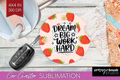 Inspirational Quote Car Coaster - Summer Fruit Coaster PNG Product Image 1