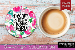 Inspirational Quote Round Coaster - Summer Fruit Coaster PNG Product Image 1