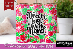 Inspirational Quote Tumbler Wrap - Summer Fruit Tumbler PNG Product Image 1