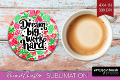 Inspirational Quote Round Coaster - Summer Fruit Coaster PNG Product Image 1