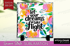 Inspirational Quote Slate PNG - Summer Fruit Square Slate Product Image 1