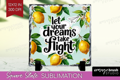 Inspirational Quote Slate PNG - Summer Fruit Square Slate Product Image 1