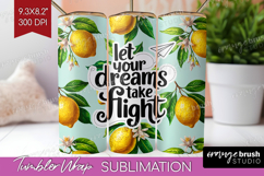 Inspirational Quote Tumbler Wrap - Summer Fruit Tumbler PNG Product Image 1