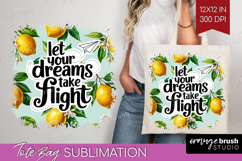 Inspirational Quote Tote Bag - Summer Fruit Tote Bag PNG Product Image 1