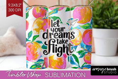 Inspirational Quote Tumbler Wrap - Summer Fruit Tumbler PNG Product Image 1