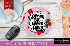 Inspirational Quote Car Coaster - Summer Fruit Coaster PNG Product Image 1