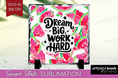 Inspirational Quote Slate PNG - Summer Fruit Square Slate Product Image 1