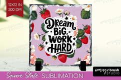 Inspirational Quote Slate PNG - Summer Fruit Square Slate Product Image 1