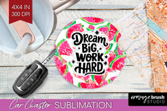 Inspirational Quote Car Coaster - Summer Fruit Coaster PNG Product Image 1