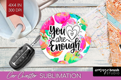 Inspirational Quote Car Coaster - Summer Fruit Coaster PNG Product Image 1