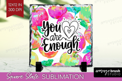 Inspirational Quote Slate PNG - Summer Fruit Square Slate Product Image 1