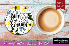 Inspirational Quote Round Coaster - Summer Fruit Coaster PNG Product Image 1