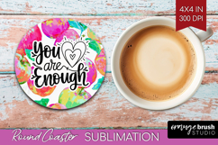 Inspirational Quote Round Coaster - Summer Fruit Coaster PNG Product Image 1